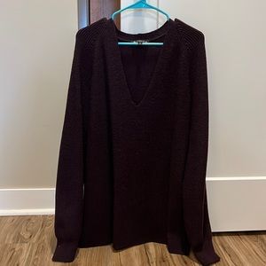 Athleta knit deep purple sweater